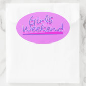Girl-Wochenende Ovaler Aufkleber (Tasche)