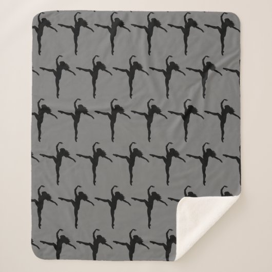 Girl Woman Ballet Dance Silhouette Black Gray Sherpadecke (Vorderseite)
