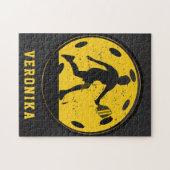 Girl Woman Pickleball Spieler Racketball Name Schw Puzzle (Horizontal)