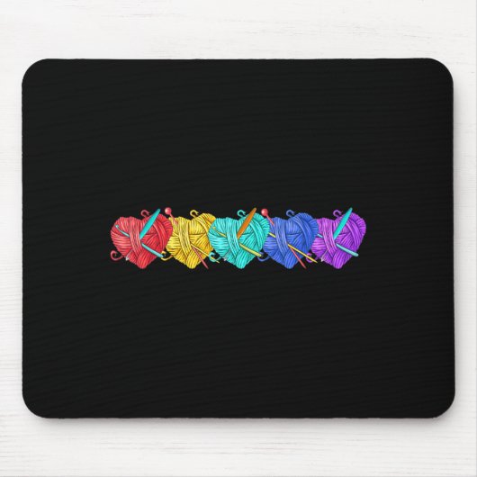 Girl Women's Yarn Crochet Knitting Funny Gift Mousepad (Vorne)