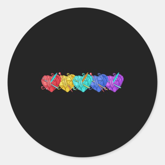 Girl Women's Yarn Crochet Knitting Funny Gift Runder Aufkleber (Vorderseite)