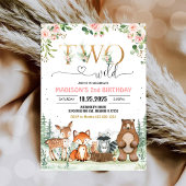 Girl Woodland 2. Geburtstag des wilden Waldes Einladung