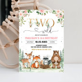 Girl Woodland 2. Geburtstag des wilden Waldes Einladung