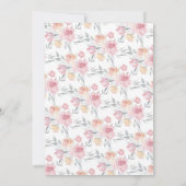 Girl Woodland Animals Kinderdusche Einladung (Rückseite)