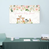 Girl Woodland Baby Dusche Blush Floral Banner (Messeveranstaltung)