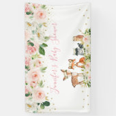 Girl Woodland Baby Dusche Blush Floral Banner (Vertikal)