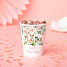 Girl Woodland Baby Dusche Blush Floral