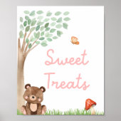 Girl Woodland Baby Shower Sweet Leckereien Poster (Vorne)