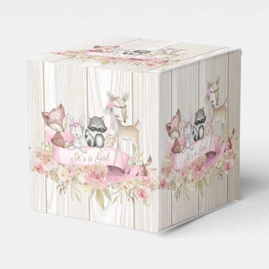 Girl Woodland Babydusche Geschenkschachtel (Vorderseite)