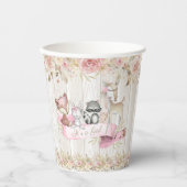 Girl Woodland Babydusche Papiertüten Pappbecher (Vorderseite)