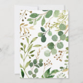 Girl Woodland Blush Floral Baby Dusche Einladung (Rückseite)