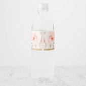 Girl Woodland Blush Pink Gold Floral Baby Dusche Wasserflaschenetikett (Rückseite)