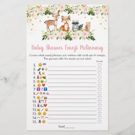 Girl Woodland Floral Emoji Pictionary Showspiel