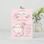 Girl Woodland Fox Baby Shower Einladungen (Stehend Vorderseite)
