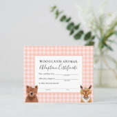 Girl Woodland Geburtsurkunde Adoption (Stehend Vorderseite)