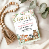 Girl Woodland Party Kreaturen Geburtstag Einladung