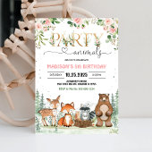 Girl Woodland Party Kreaturen Geburtstag Einladung