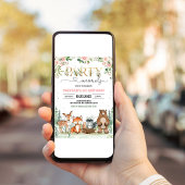 Girl Woodland Party Kreaturen Geburtstag Einladung