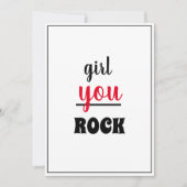 Girl You ROCK Nice Gesture Script weibliche Person Dankeskarte (Vorderseite)