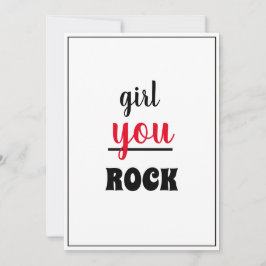 Girl You ROCK Nice Gesture Script weibliche Person Dankeskarte