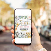 Girl Young Wild und Three Dritt Animal Birthday Einladung