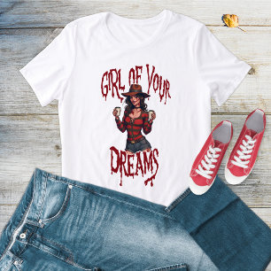 Girl Your Dreams Funny Halloween Horror Tri-Blend Shirt