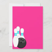 Girl Zickzack Bowling Geburtstag Foto Einladungen (Rückseite)