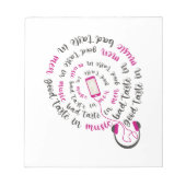 Girl Zitat Guter Geschmack in Musik Schlechter Ges Notizblock (Vorderseite)