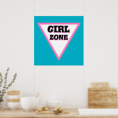Girl Zone Road Sign Poster (Küche)