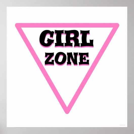 Girl Zone Road Sign Poster (Vorne)