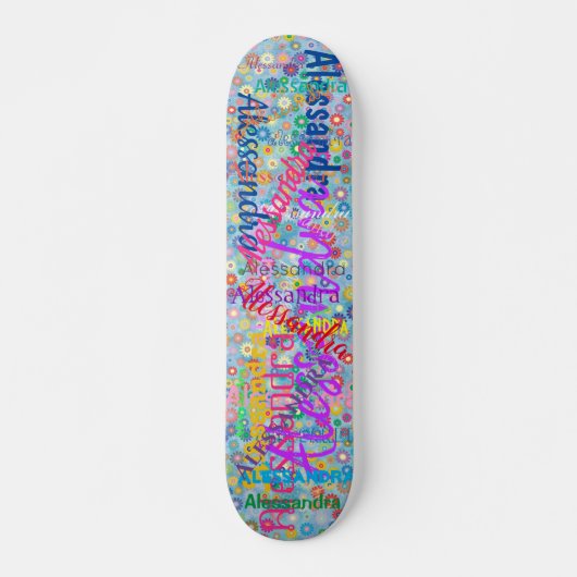 Girlaname Collage Skateboard mit Blume (Vorne)