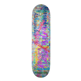 Girlaname Collage Skateboard mit Blume
