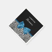 Girlaname Leopard Print Hübsch Blue Ribbon Bow Serviette (Ecke)