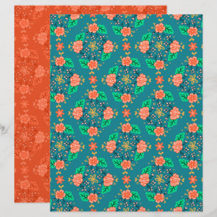 Girlande Blaues Scrapbook-Papier