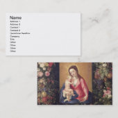 Girlande der Frucht und der Blumen mit Jungfrau Visitenkarte (Vorne/Hinten)