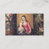 Girlande der Frucht und der Blumen mit Jungfrau Visitenkarte (Rückseite)