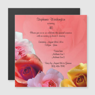 Girlande Rosen-des 40. Geburtstags-Party Magneteinladung