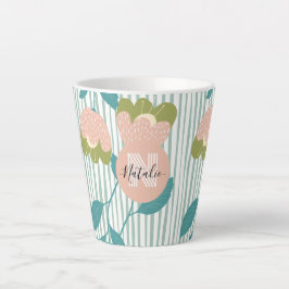Girlanisch Personalisiert blau und rosa elegant Milchtasse