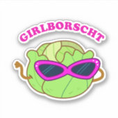 Girlborscht Fabulous Gemüse Pun Die Cut Aufkleber (Vorderseite)