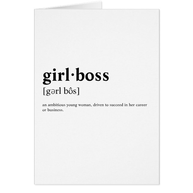 Girlboss - Wörterbuchbedeutung (Vorne)