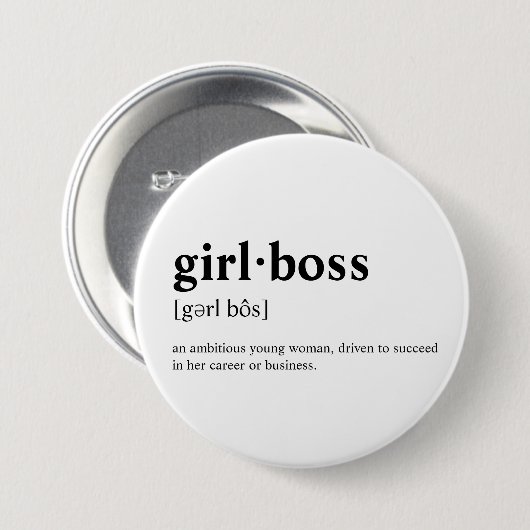 Girlboss - Wörterbuchbedeutung Button (Vorne & Hinten)