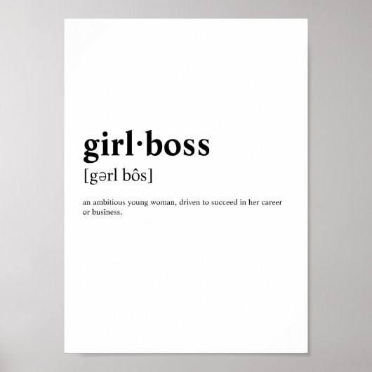 Girlboss - Wörterbuchmeinung Poster (Vorne)