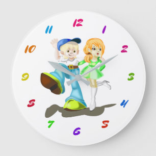 Girlfriend and Boyfriend Clock - Custom Colors Große Wanduhr