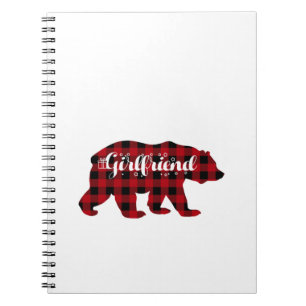 Girlfriend Bear Buffalo Red Kariert Matching Famil Notizblock