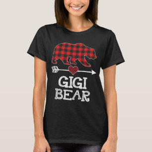 Girlfriend Bear Red Kariert Family Matching Christ T-Shirt