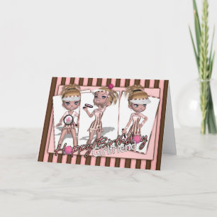 Girlfriend Birthday Card - Tennis Karte