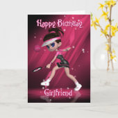 Girlfriend Birthday Card - Tennis Karte (Gelbe Blume)