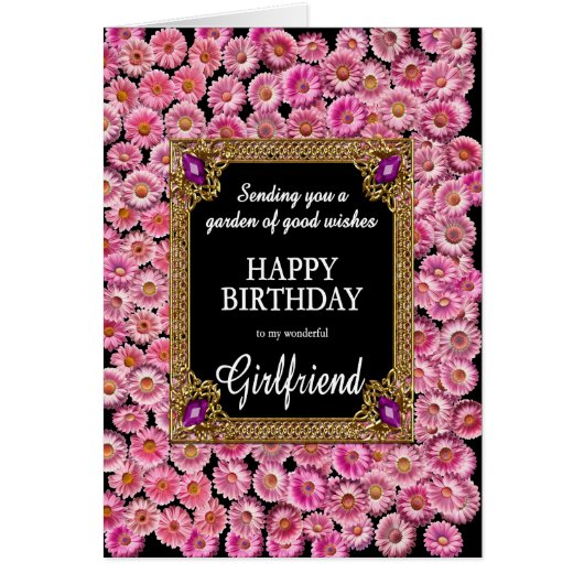 Girlfriend Birthday Pink Daisies (Vorne)