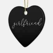 Girlfriend Definition Chic Script Liebe Herz Keramik Ornament (Links)