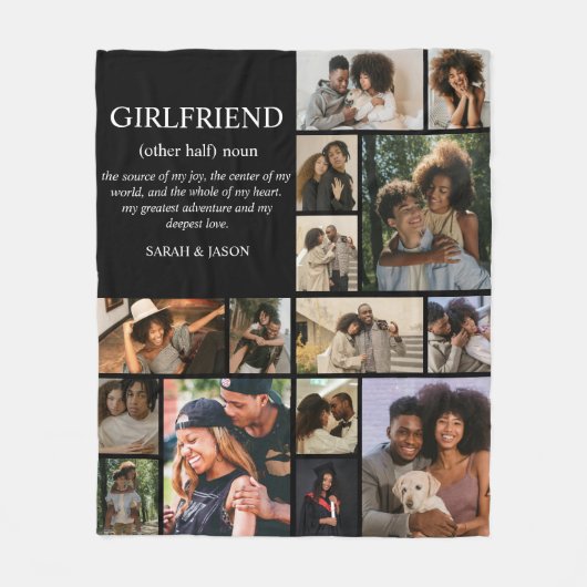 Girlfriend Definition Photo Collage Fleecedecke (Vorderseite)